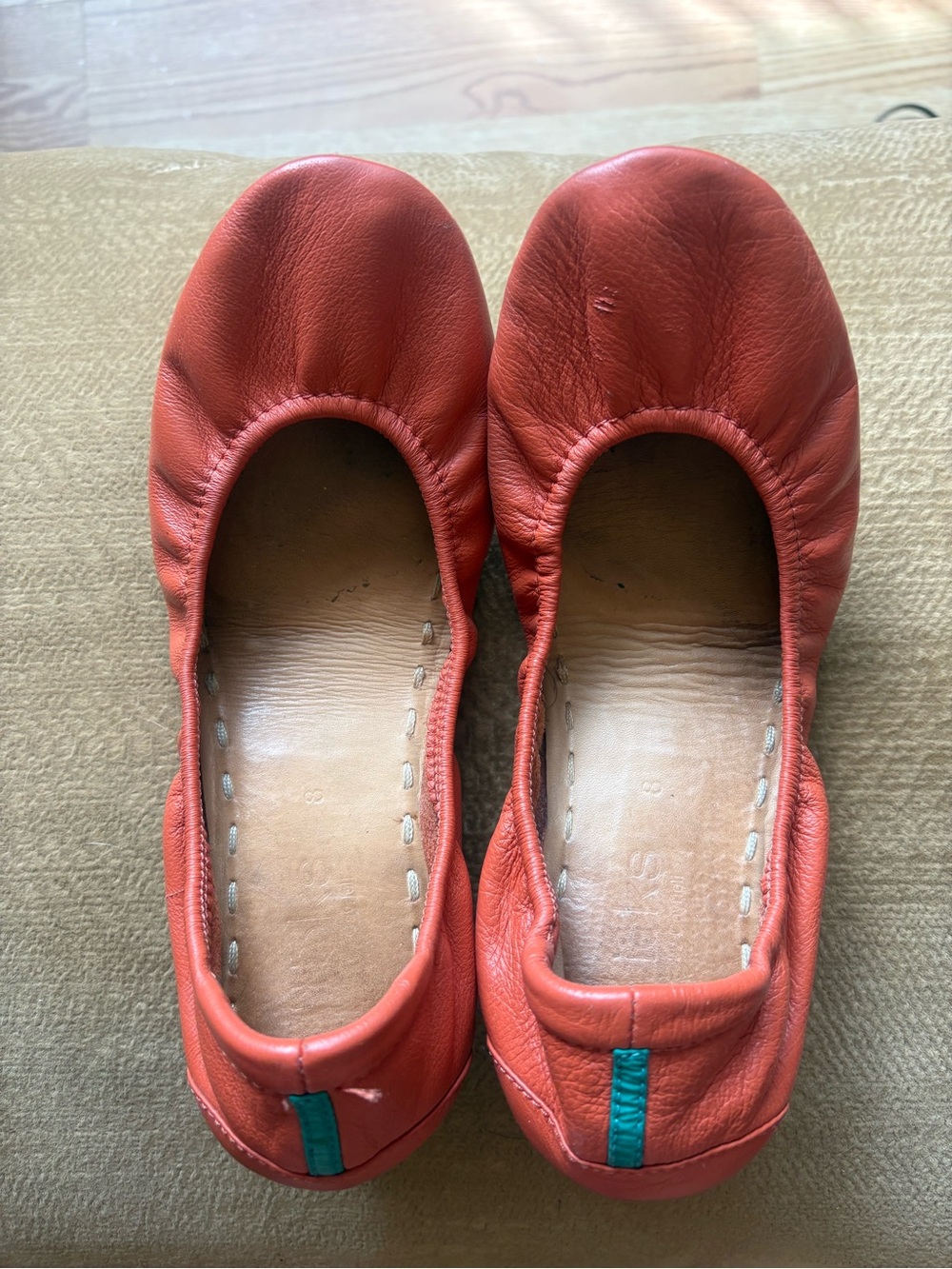 Tieks Women's Coral-Red Ballet Flats